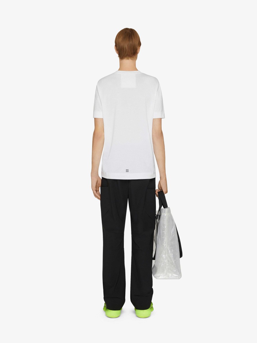 Uomini Givenchy Magliette | T-Shirt Givenchy Archetype Slim Fit In Cotone Bianco