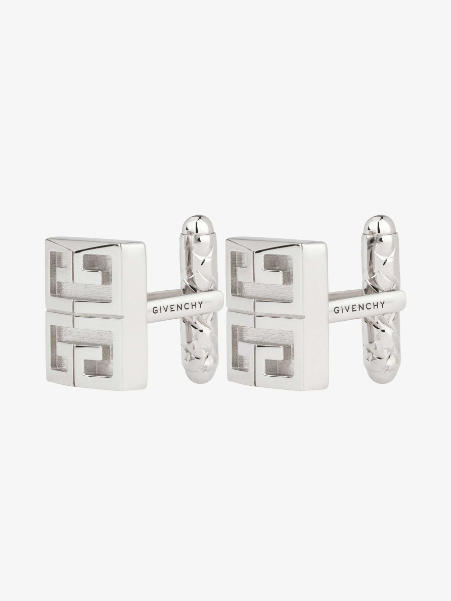 Uomini Givenchy Altri Accessori | Gemelli 4G In Metallo Argenteo