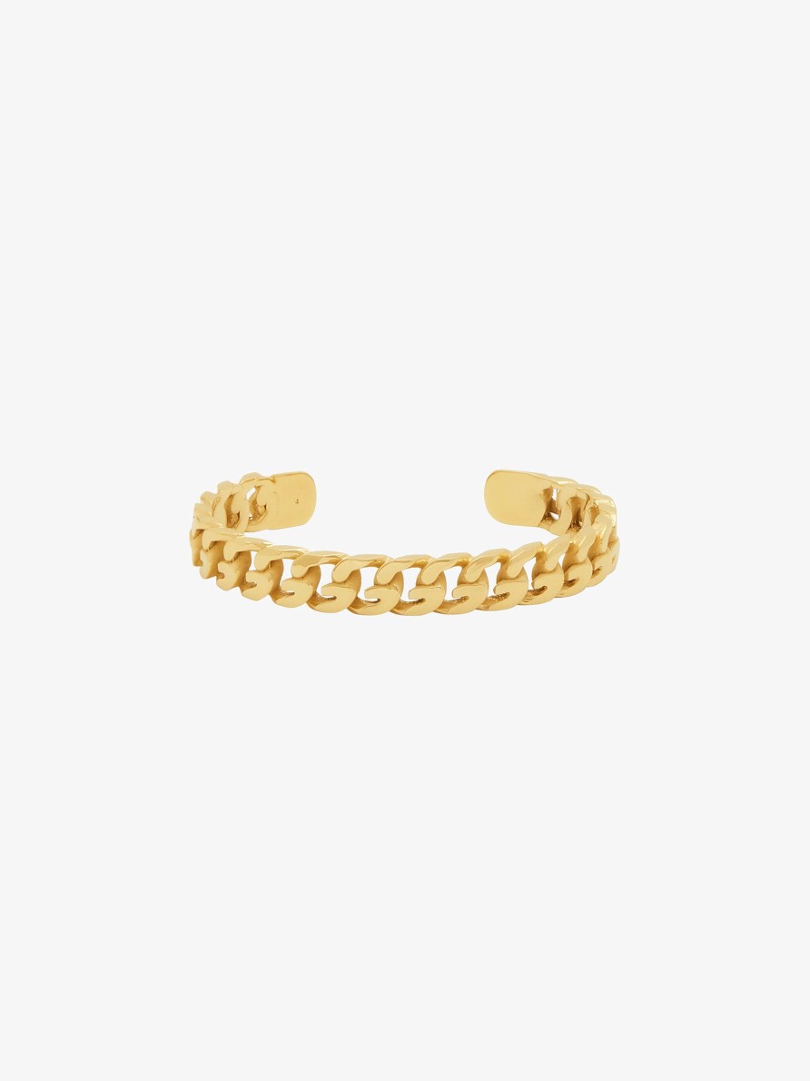 Donne Givenchy Gioielleria | Bracciale Aperto Con Catena G Giallo Dorato