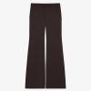 Donne Givenchy Pantaloni | Pantaloni Sartoriali Svasati In Crepe Con Retro In Raso Marrone Scuro