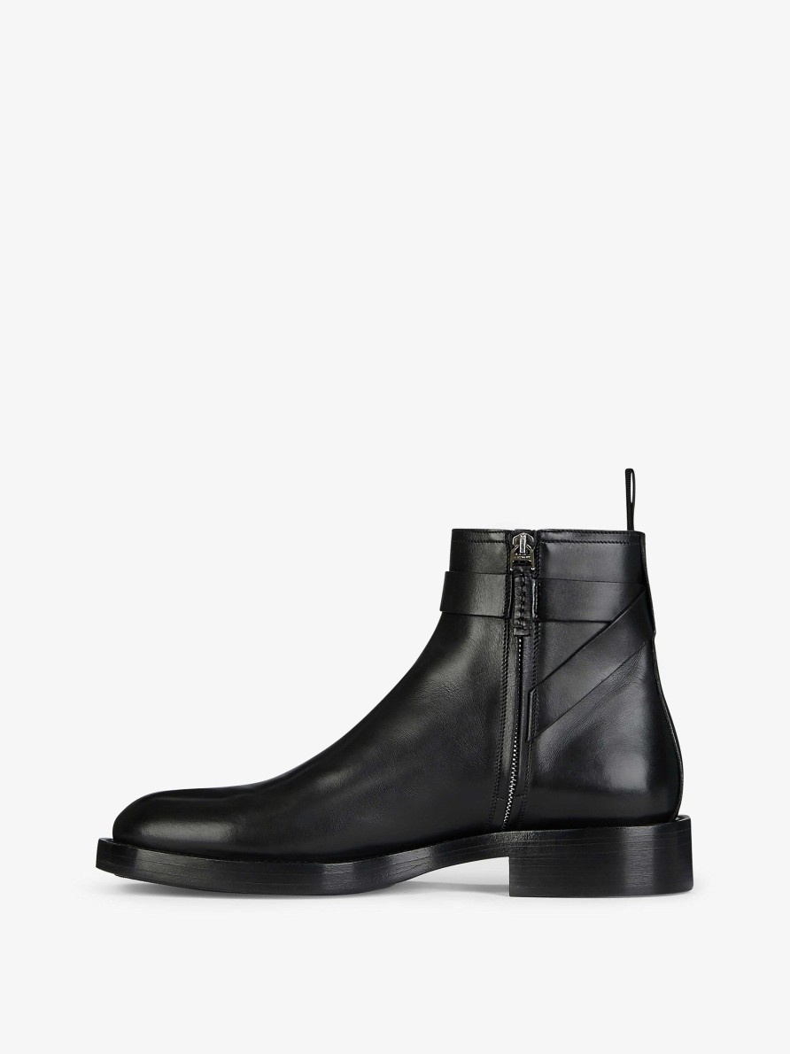 Uomini Givenchy Stivali E Derby | Stivaletti Con Chiusura In Pelle Nero