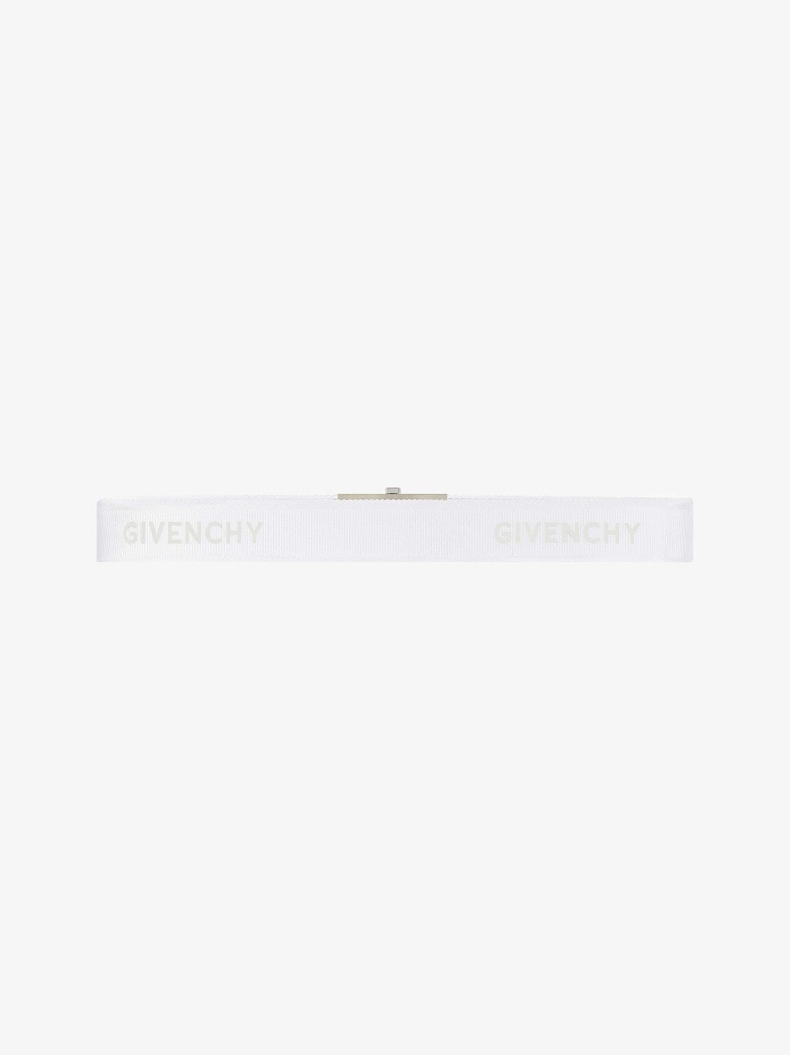 Uomini Givenchy Cinghie | Cintura Da Skate Givenchy In Fettuccia Bianco