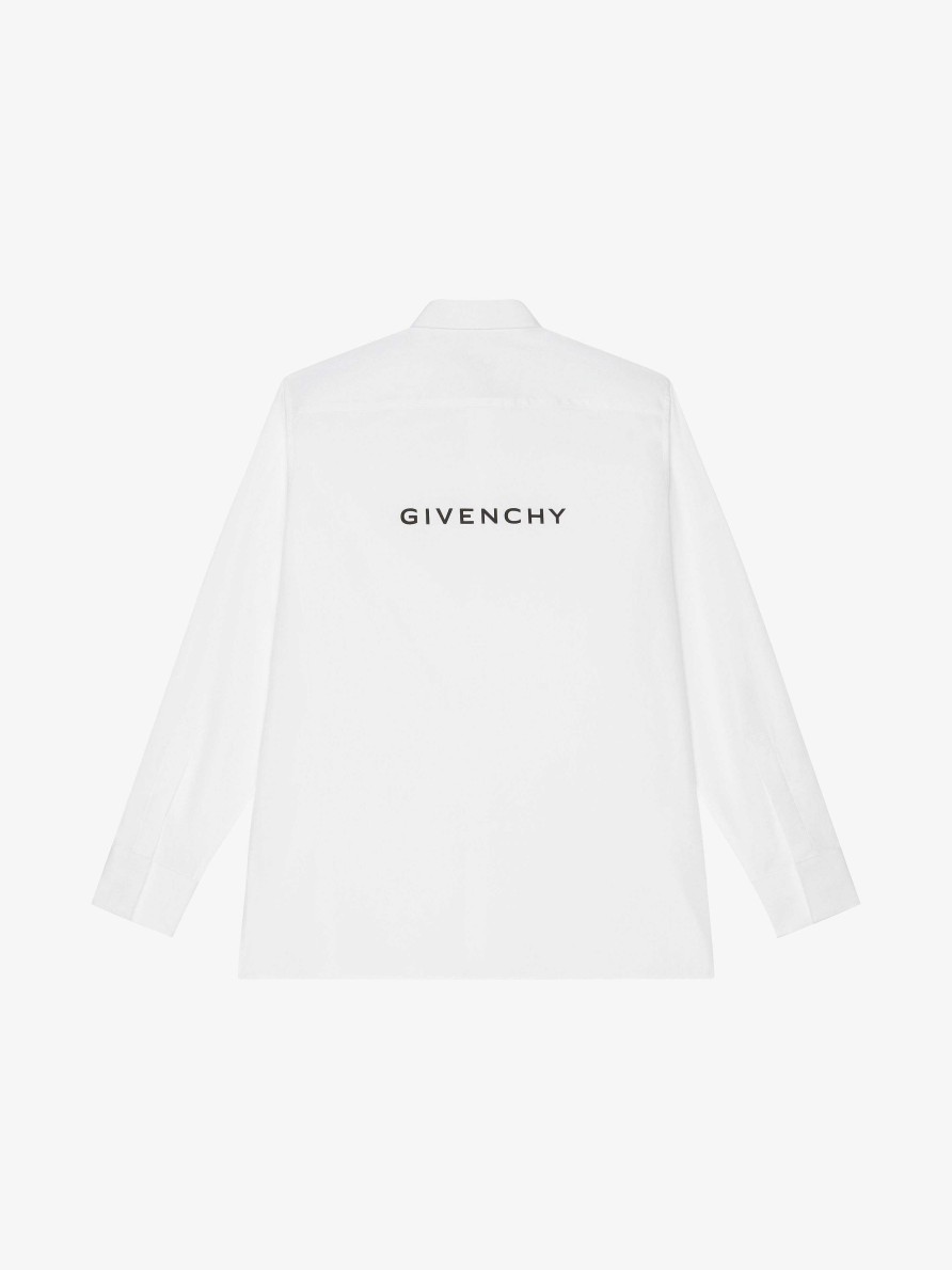 Uomini Givenchy Camicie | Camicia Reverse Di Givenchy In Popeline Bianco