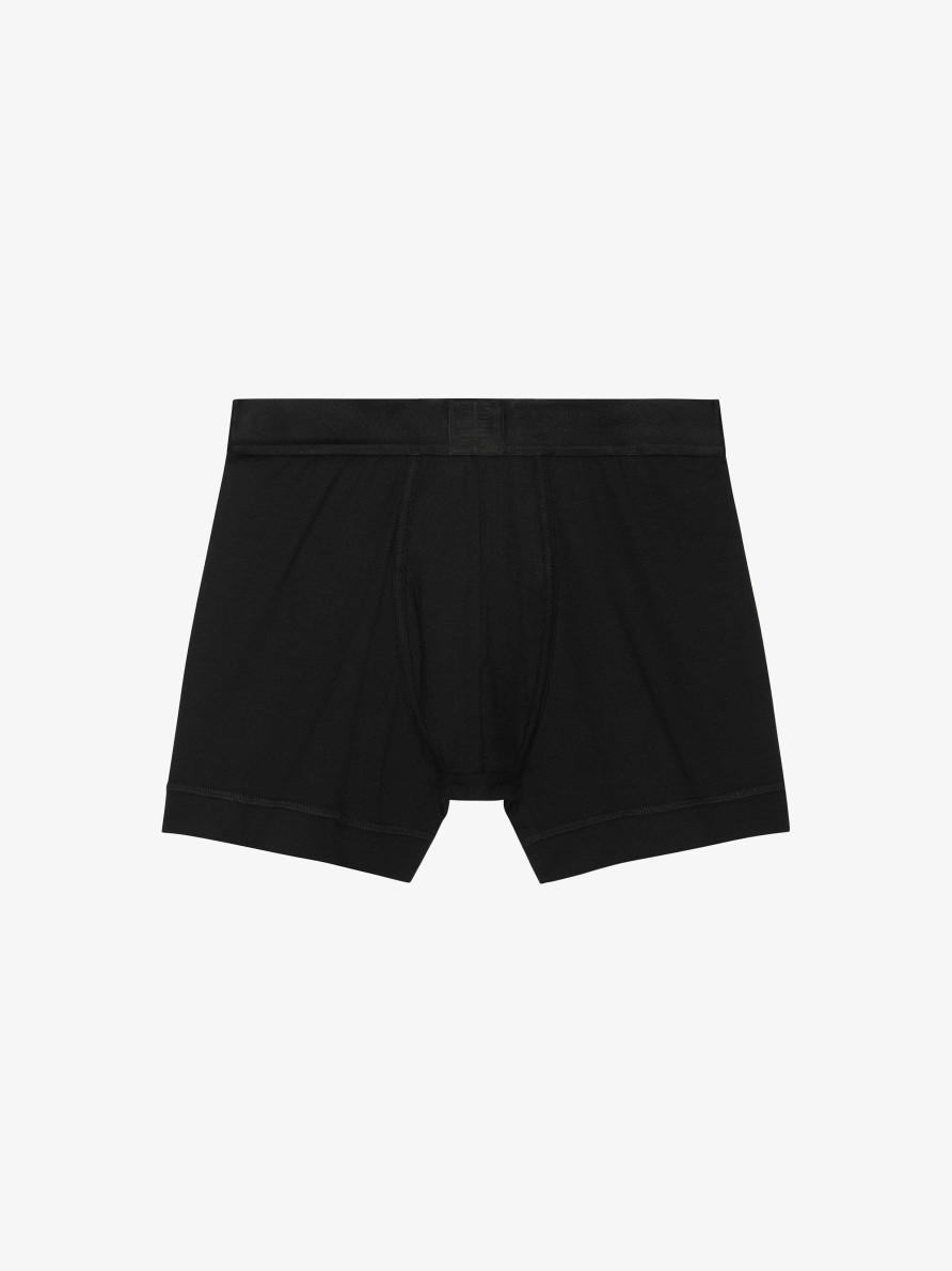 Uomini Givenchy Biancheria Intima | Boxer Givenchy 4G In Maglia Nero