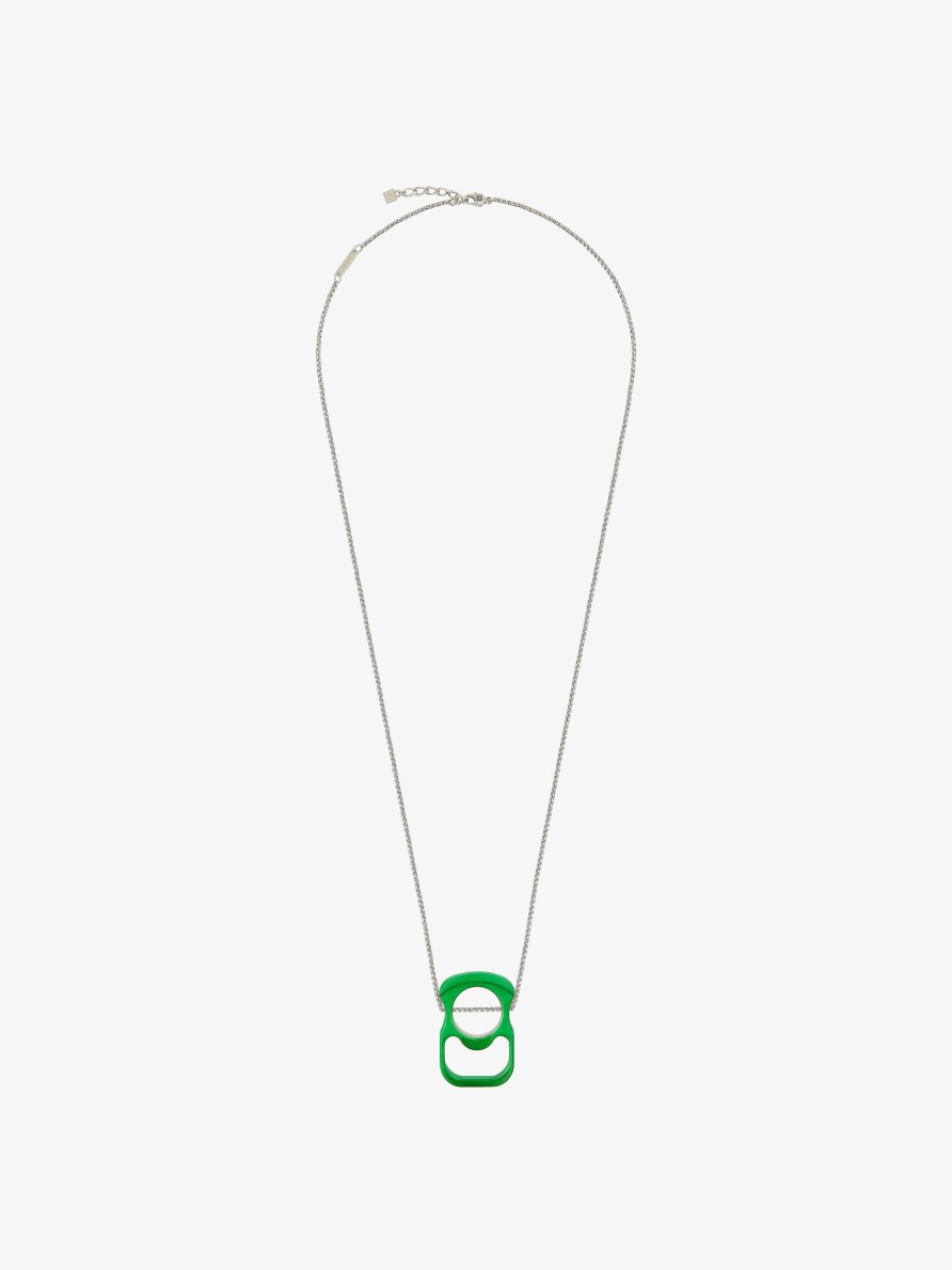 Uomini Givenchy Gioielleria | Collana G Can In Metallo E Smalto Verde