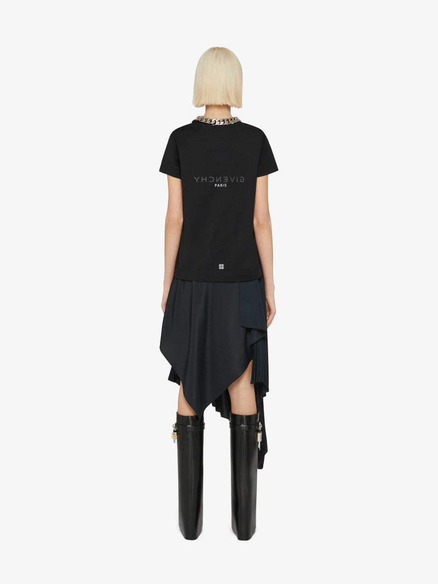 Donne Givenchy Magliette | T-Shirt Reverse Slim Fit Di Givenchy In Cotone Nero