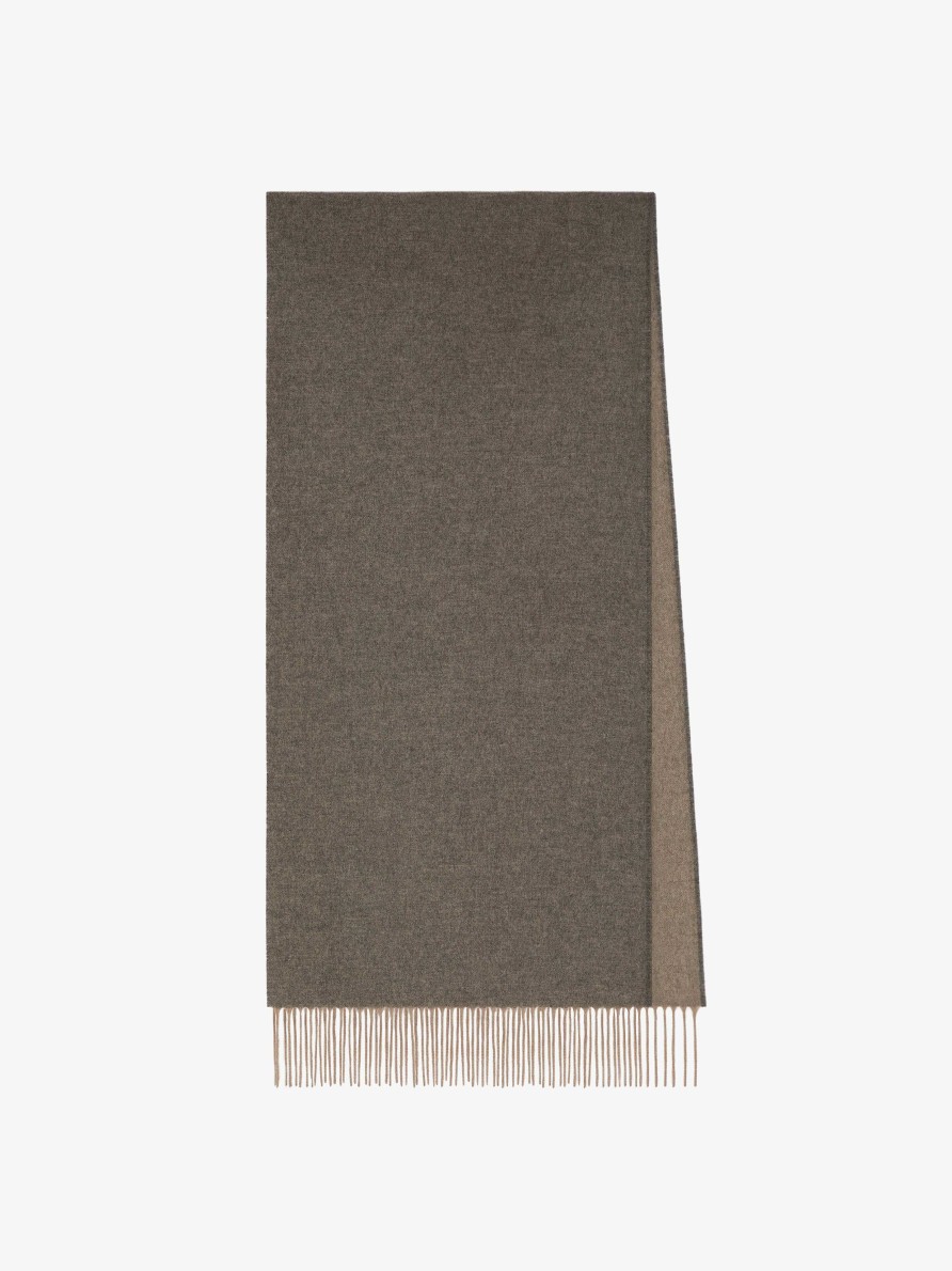 Uomini Givenchy Sciarpe E Cravatte | Sciarpa Double Face In Cashmere Grigio Chiaro