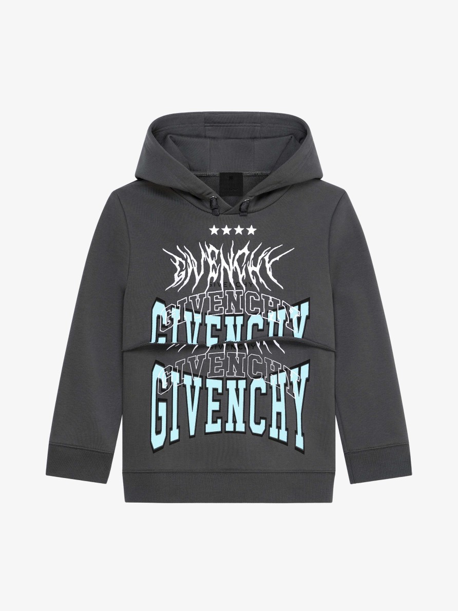 Uomini Givenchy Ragazzo (Da 4 A 12 Anni) | Felpa Con Cappuccio Di Givenchy In Pile Grigio Blu