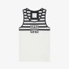 Donne Givenchy Magliette | Canotta 4G Slim Fit In Cotone Con Righe Bianco Nero