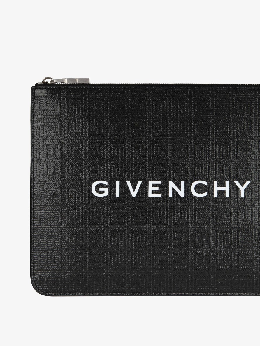 Uomini Givenchy Piccola Pelletteria | Custodia Con Monogramma 4G In Tela Rivestita Nero