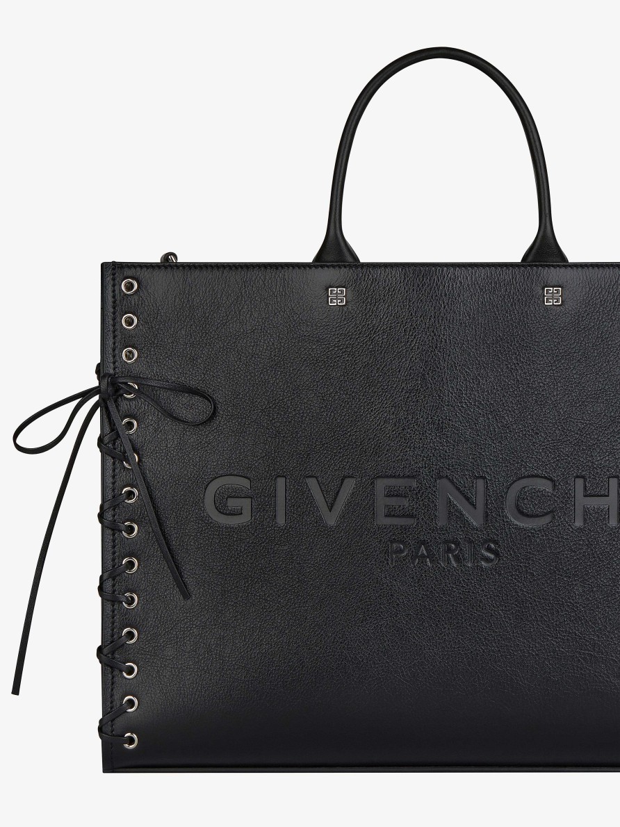 Donne Givenchy Borsa G | Borsa Shopping G-Tote Media In Pelle Stile Corsetto Nero