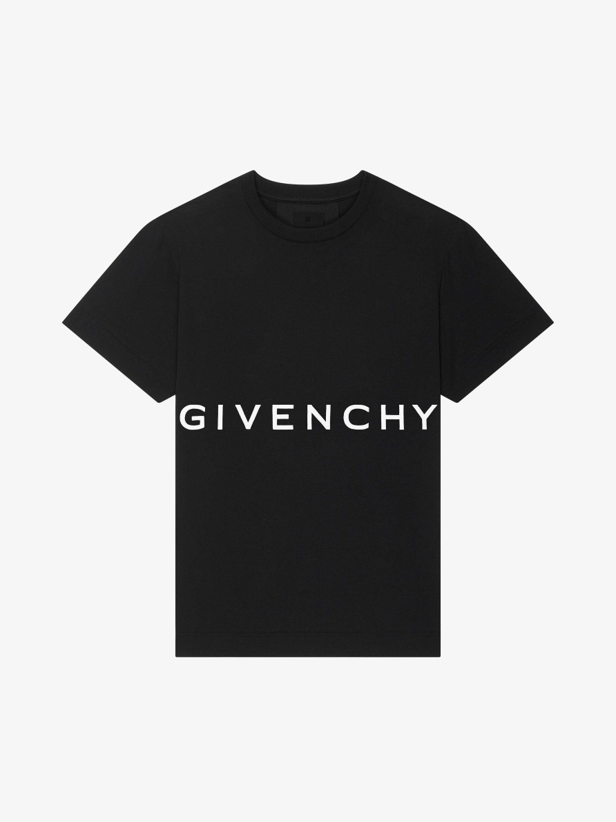 Uomini Givenchy Magliette | T-Shirt Slim Fit Di Givenchy 4G In Cotone Nero