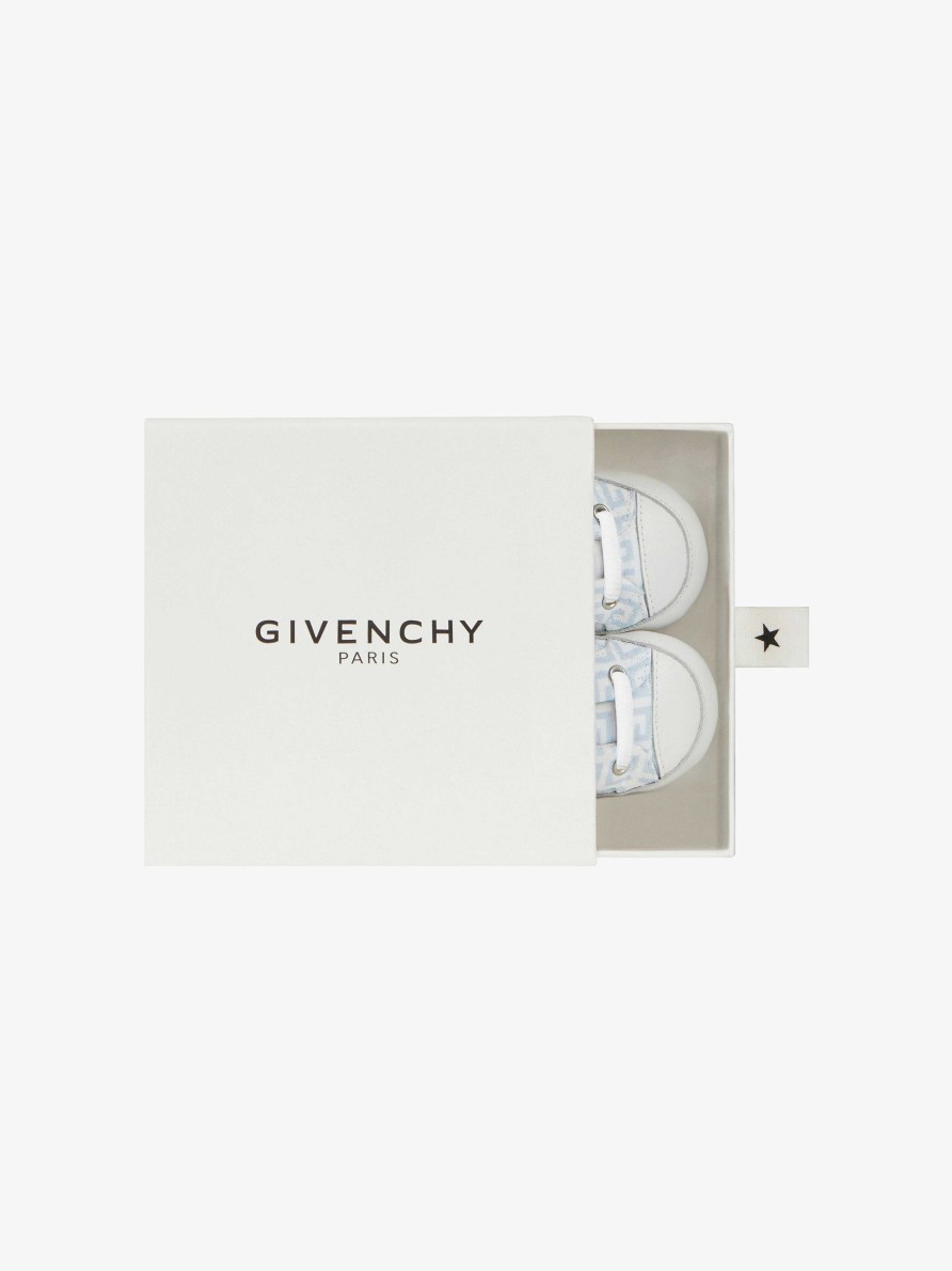 Uomini Givenchy Bambino (Da 1 Mese A 3 Anni) | Pantofole In Jacquard 4G Azzurro/Bianco