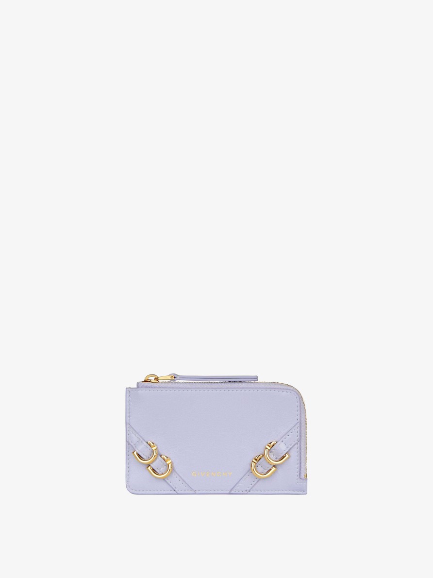 Donne Givenchy Piccola Pelletteria | Portacarte Voyou Con Zip In Pelle Lavanda