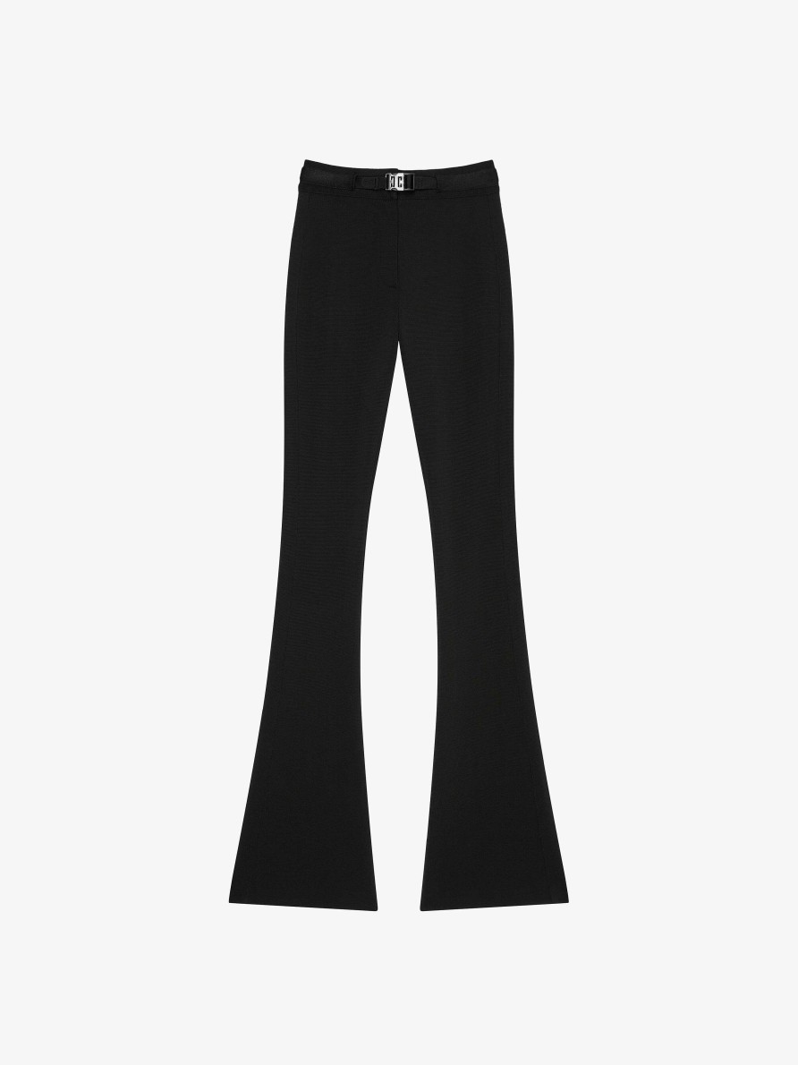 Donne Givenchy Pantaloni | Pantaloni Con Cintura 4G In Punto Milano Nero