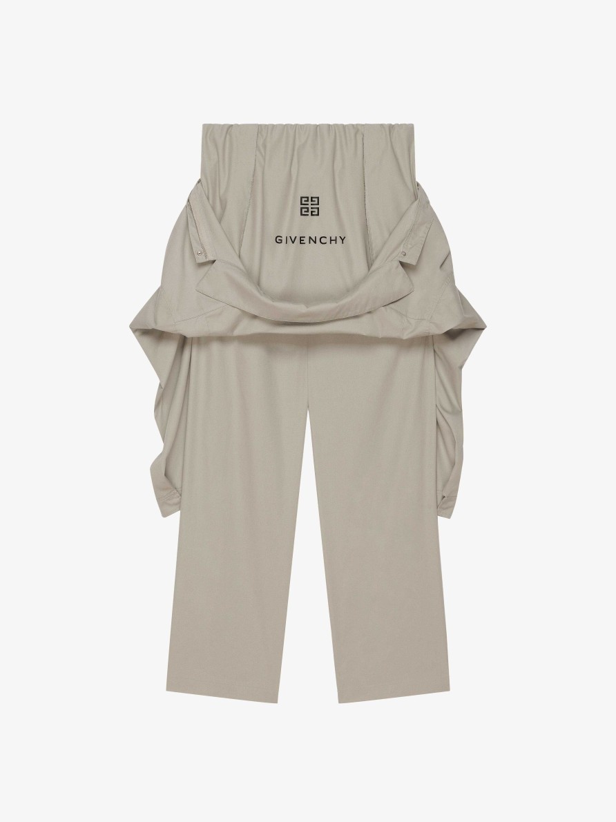 Uomini Givenchy Pantaloni | Tuta Casual In Cotone Grigio Pietra