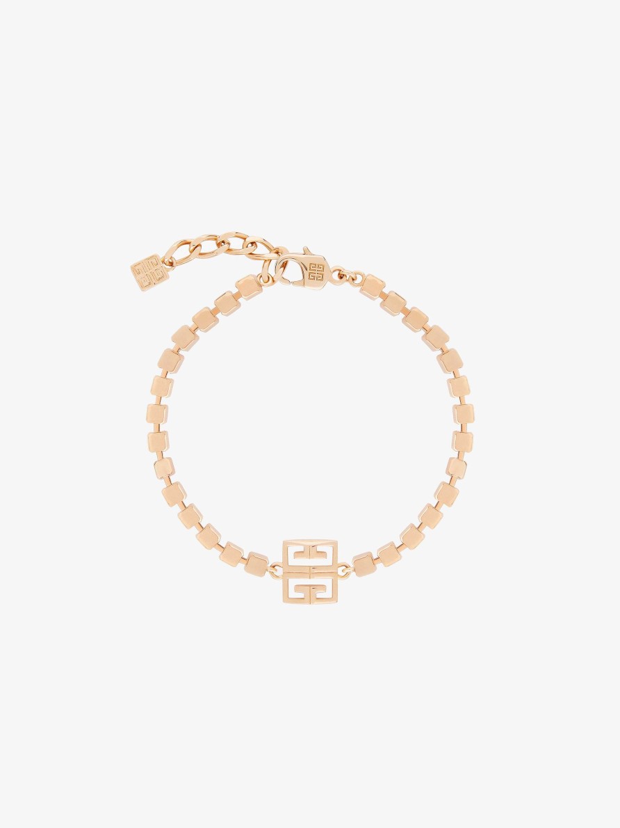 Donne Givenchy Gioielleria | Bracciale 4G In Metallo Con Cristalli Oro Rosa