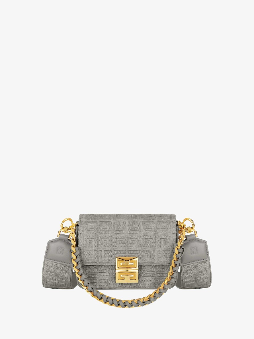 Donne Givenchy 4G | Borsa 4G Piccola Con Ricamo 4G Con Catena Grigio Pietra