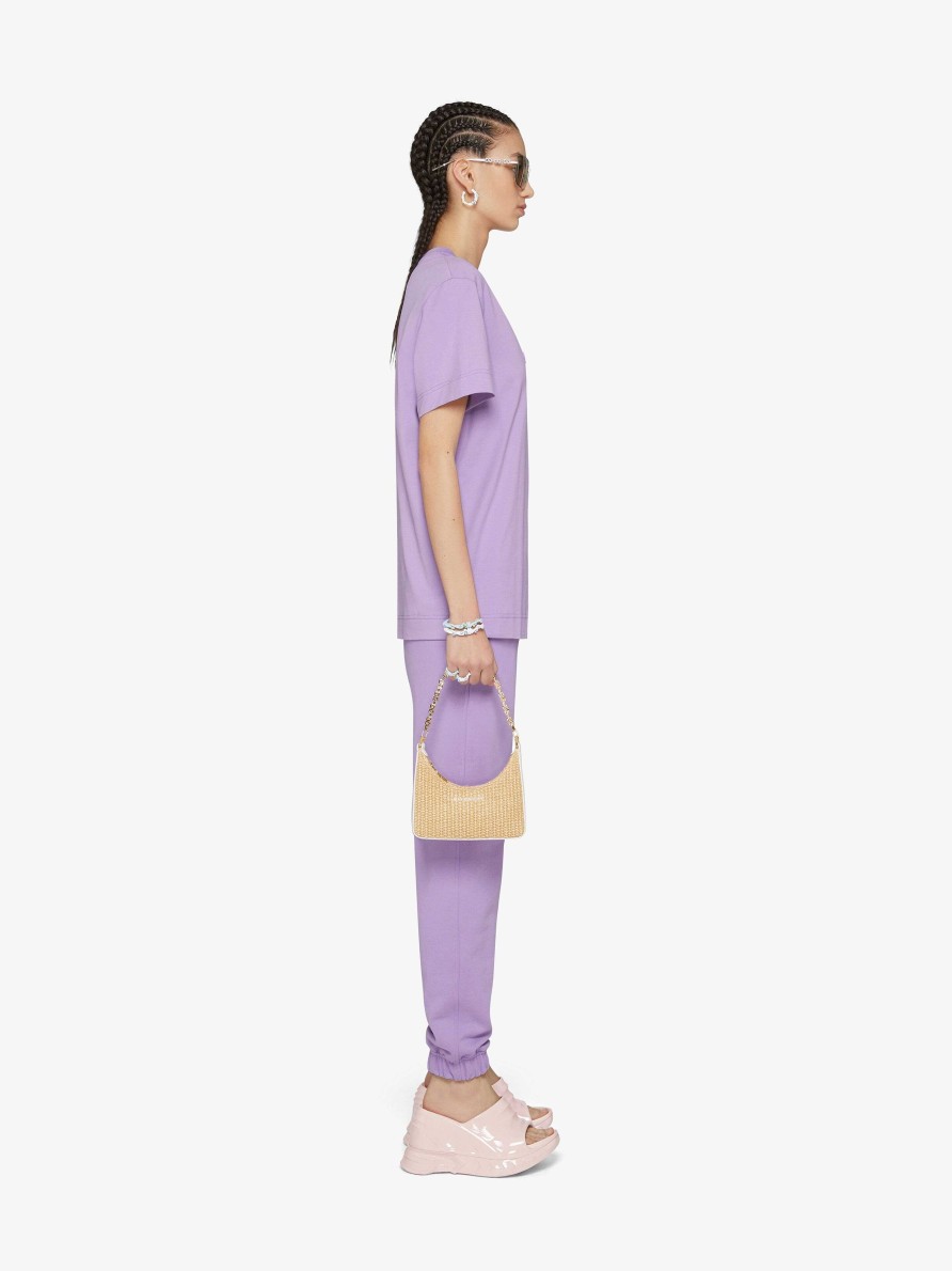 Donne Givenchy Magliette | T-Shirt Di Givenchy In Cotone Capitonne Lavanda