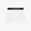 Uomini Givenchy Biancheria Intima | Boxer Givenchy 4G In Maglia Bianco