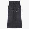 Donne Givenchy Gonne | Gonna In Denim Con Toppe Nero Sbiadito