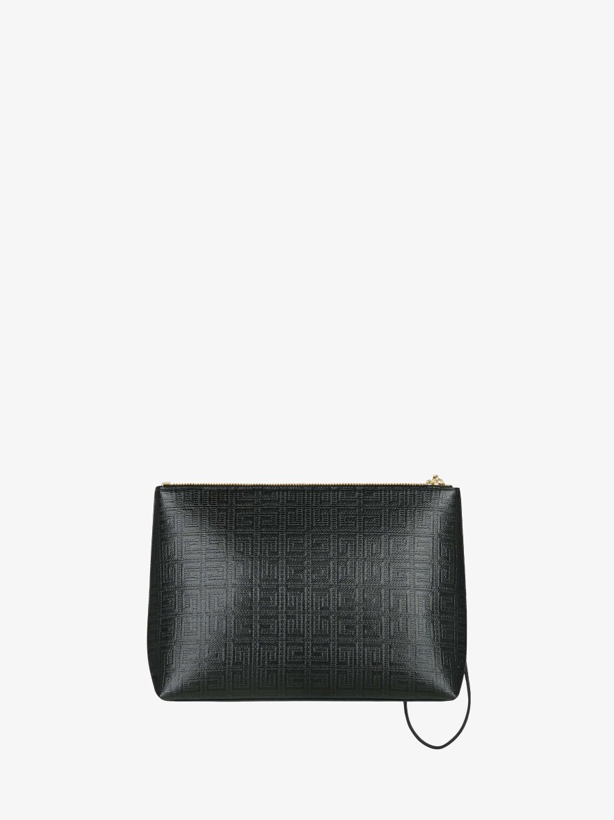 Donne Givenchy Piccola Pelletteria | Pochette Da Viaggio Givenchy In Tela Spalmata 4G Nero