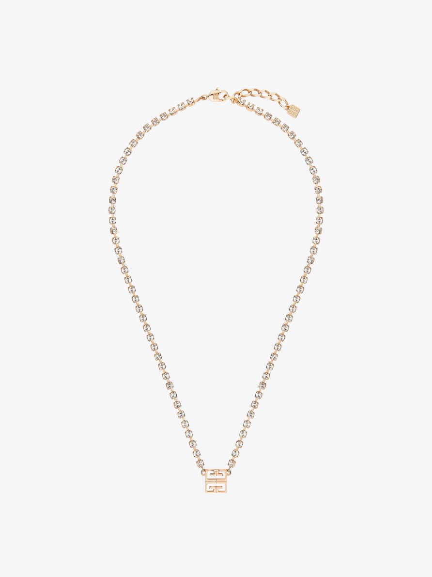 Donne Givenchy Gioielleria | Collana 4G In Metallo Con Cristalli Oro Rosa