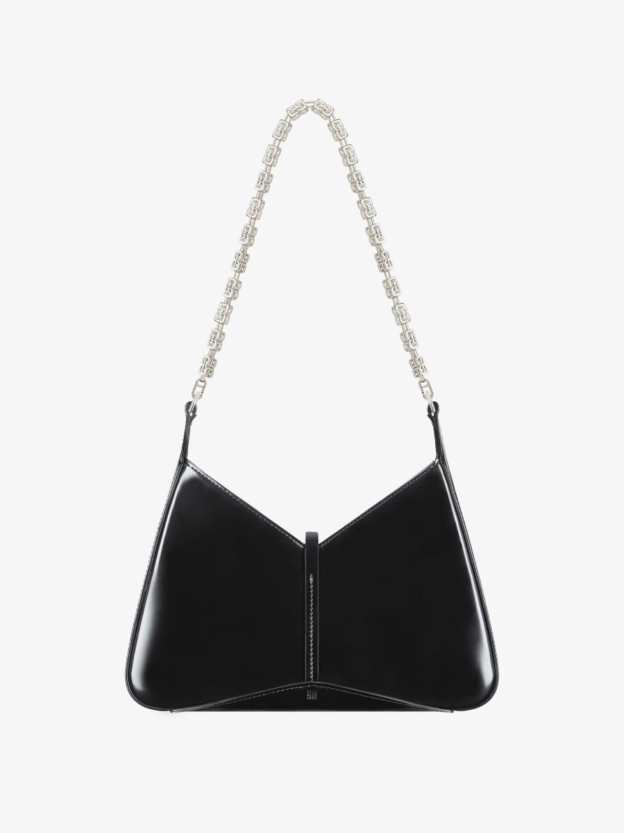 Donne Givenchy Borse A Tracolla | Borsa Piccola Ritagliata In Pelle Lucida Con Catena Nero