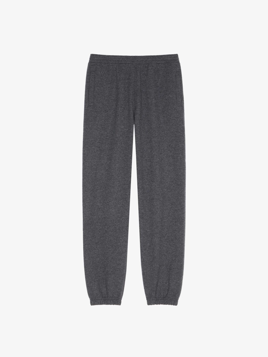 Uomini Givenchy Pantaloni | Pantaloni Jogger In Lana E Cashmere Grigio Medio