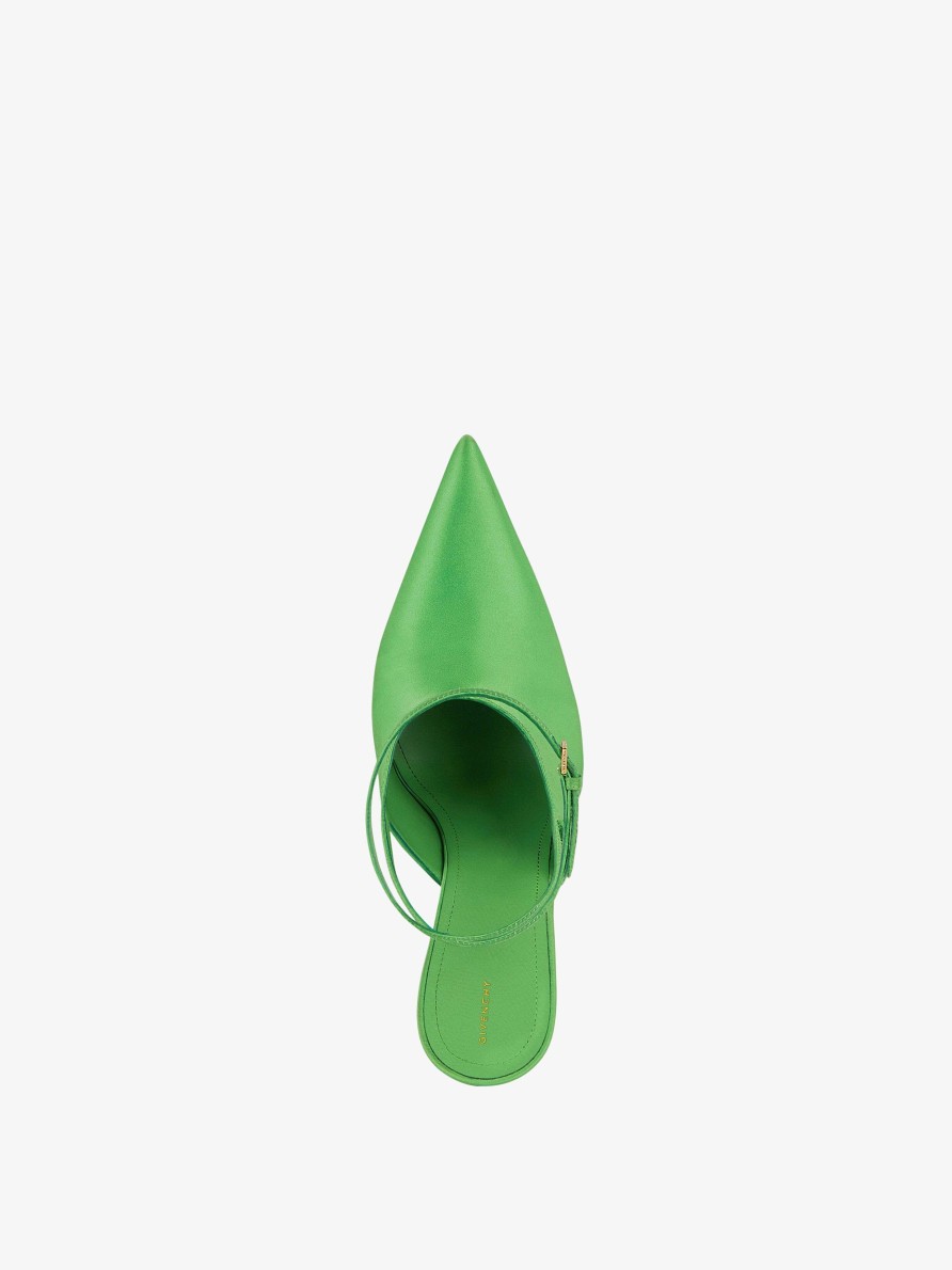 Donne Givenchy Tacchi | Mostra Slingback In Raso Assenzio Verde