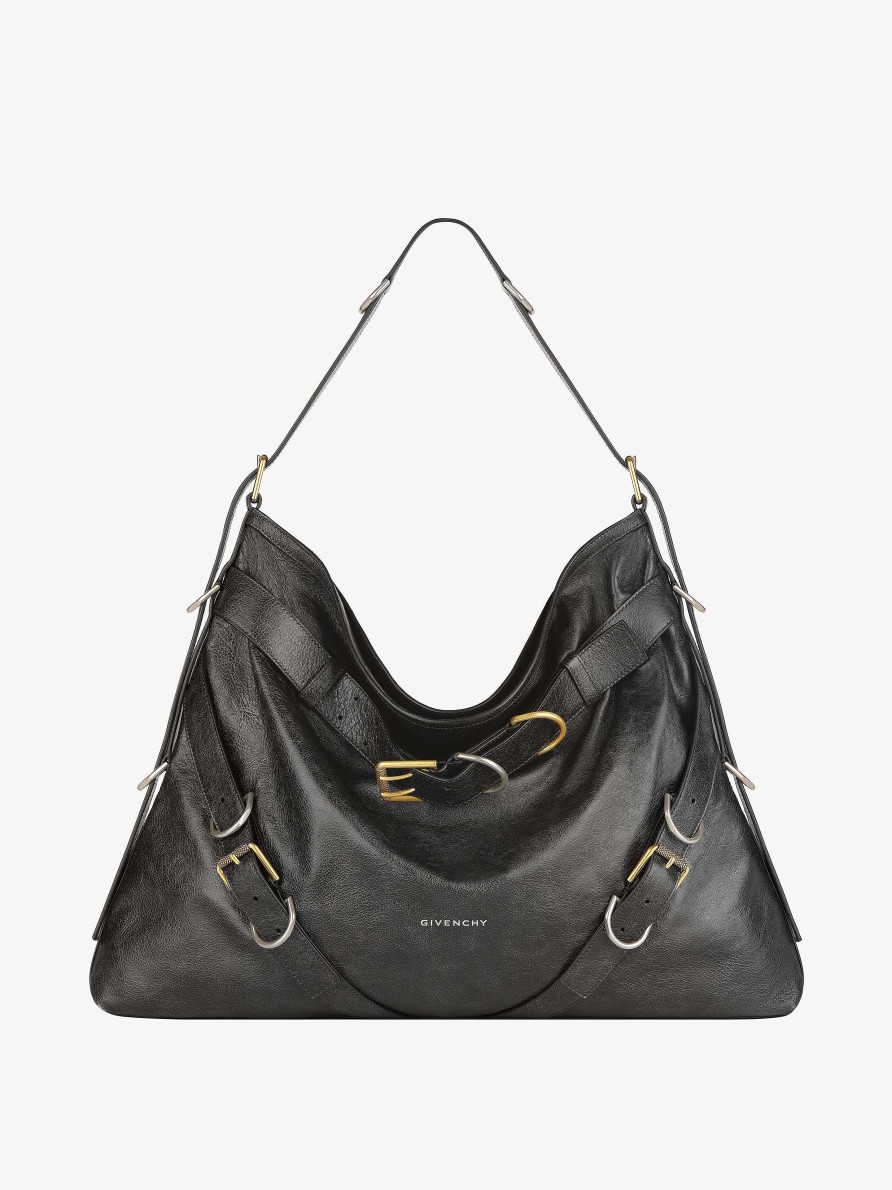 Donne Givenchy Voi | Borsa Boyfriend Voyou Grande In Pelle Invecchiata Nero