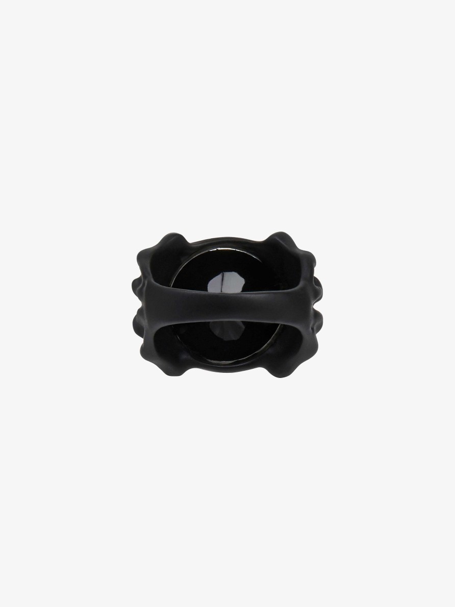 Uomini Givenchy Gioielleria | Anello G Skull In Smalto Con Cristallo Nero