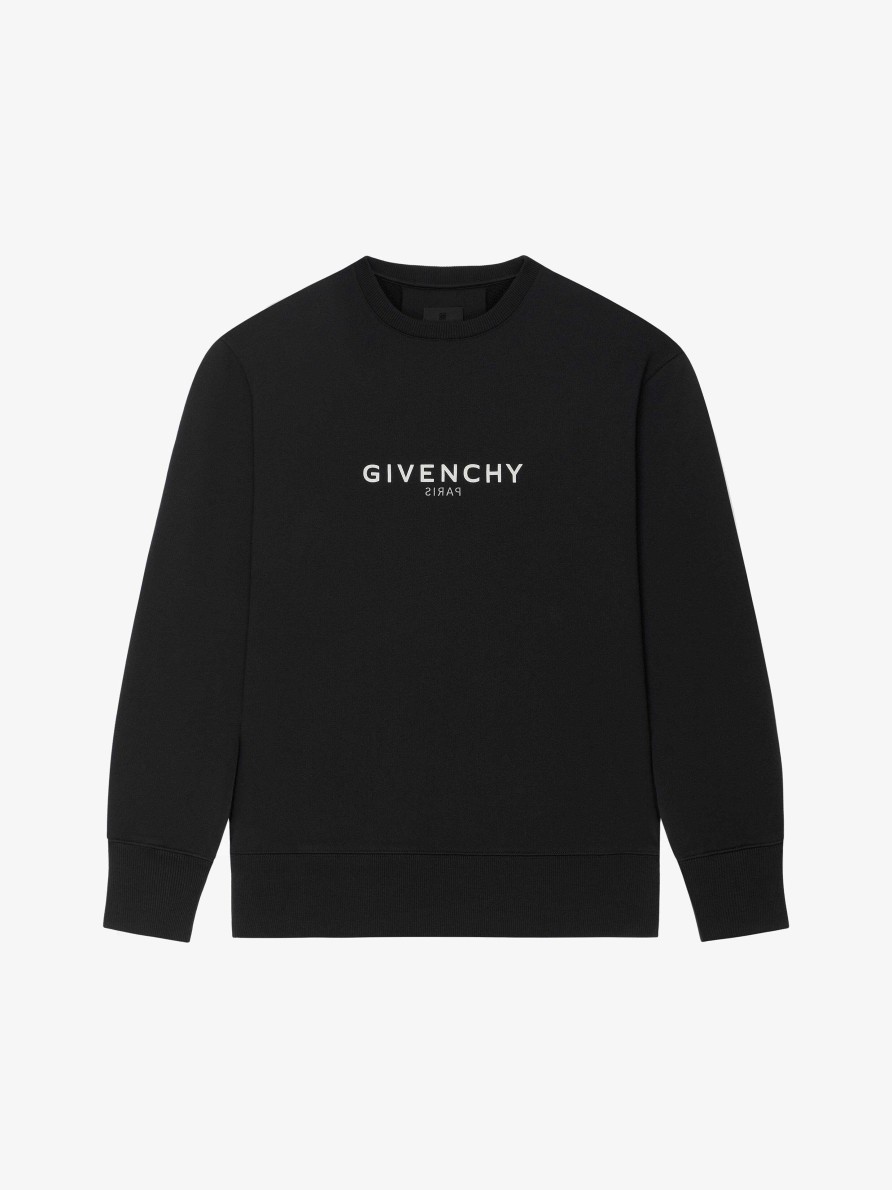 Uomini Givenchy Felpe E Felpe Con Cappuccio | Felpa Reverse Slim Fit Di Givenchy In Pile Nero