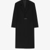 Uomini Givenchy Giacche E Cappotti | Cappotto Lungo Oversize In Flanella Di Lana Nero