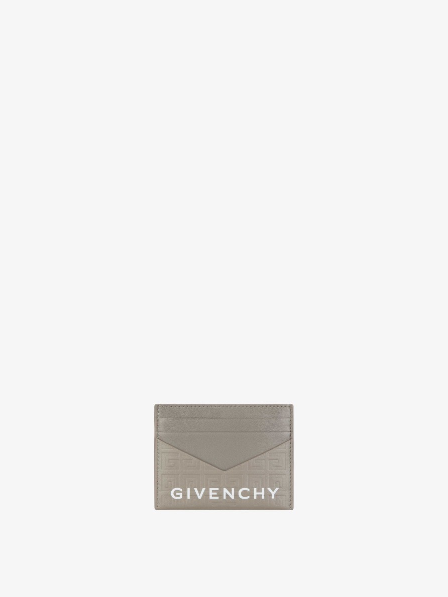 Donne Givenchy Piccola Pelletteria | Portacarte G-Cut In Pelle 4G Grigio Pietra