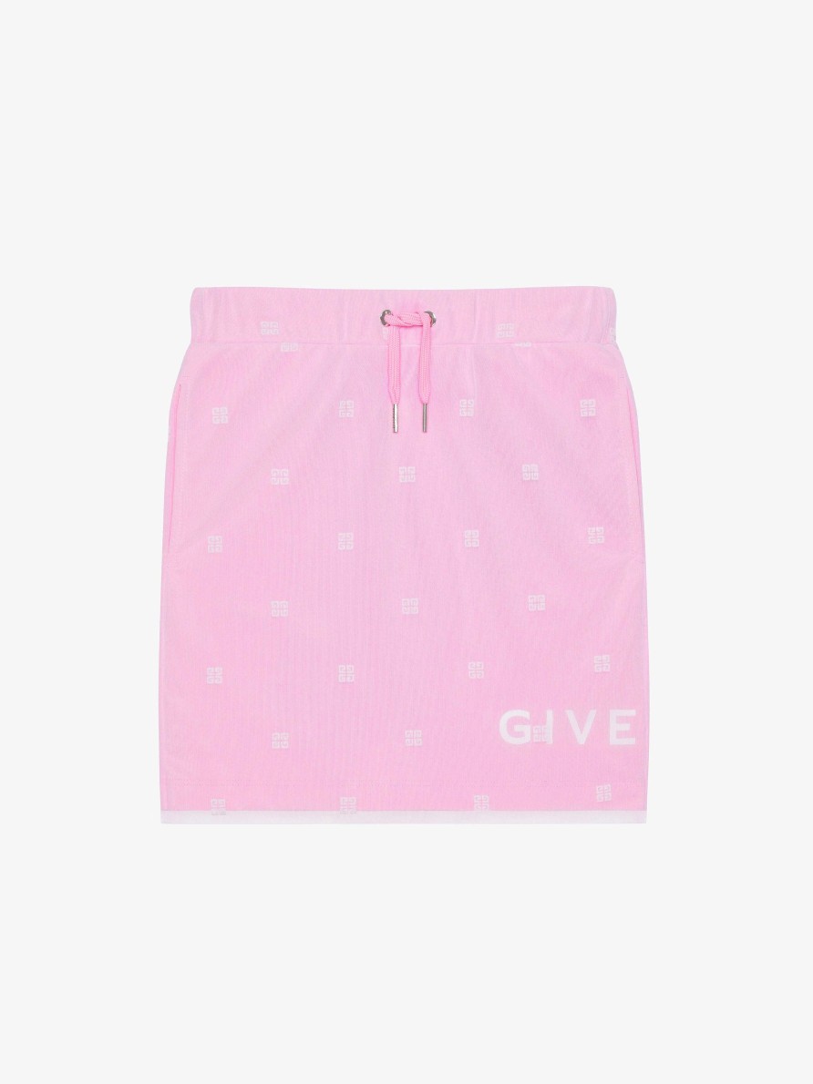 Donne Givenchy Ragazza (Da 4 A 12 Anni) | Gonna Givenchy Doppio Strato In Pile Con Tulle 4G Rosa