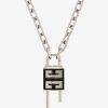 Uomini Givenchy Gioielleria | Collana Lock Con Lucchetto 4G In Metallo Nero/Argento