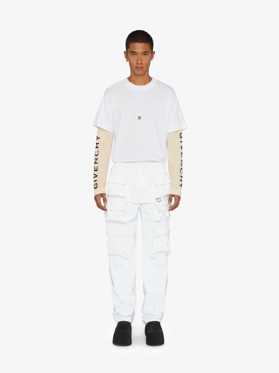 Uomini Givenchy Magliette | T-Shirt Givenchy Cut & Layer In Jersey Bianco/Ecru