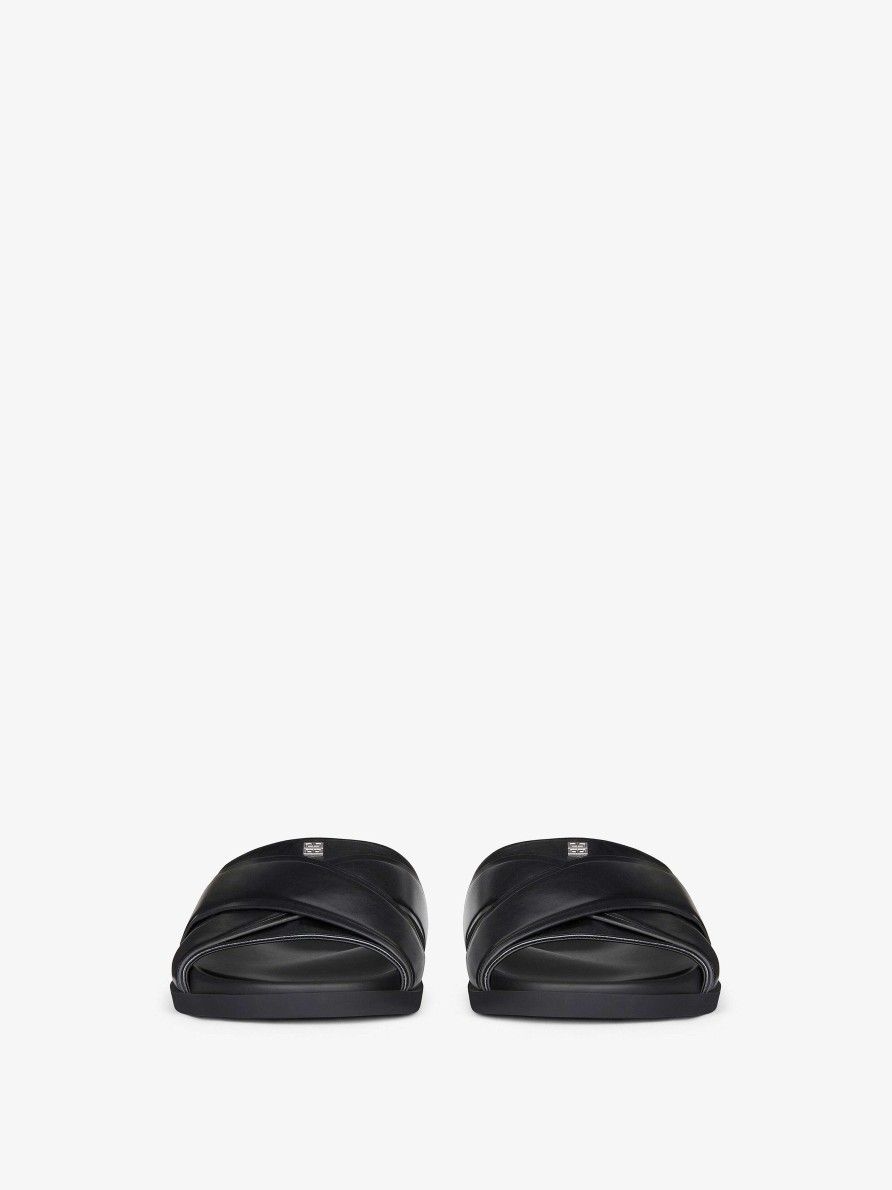 Uomini Givenchy Ciabatte E Sandali | Sandali Bassi G Plage In Pelle Nero