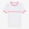 Donne Givenchy Magliette | T-Shirt Givenchy Archetype Slim Fit In Cotone Bianco/Rosa