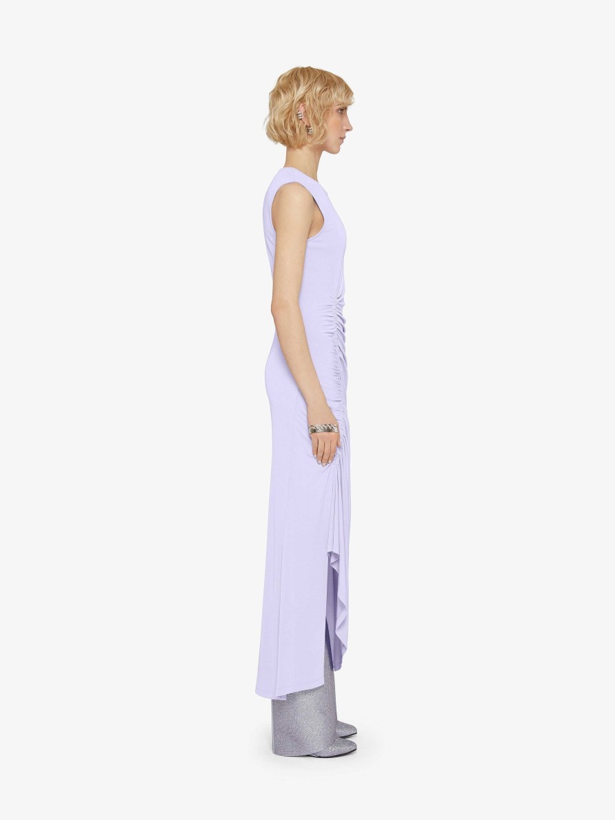 Donne Givenchy Vestiti | Abito Drappeggiato In Crepe Lavanda