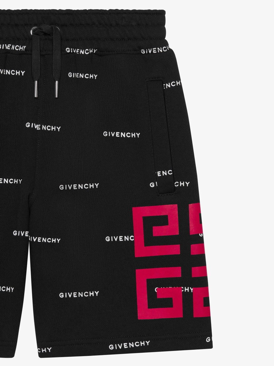 Uomini Givenchy Ragazzo (Da 4 A 12 Anni) | Bermuda Givenchy 4G In Pile Nero