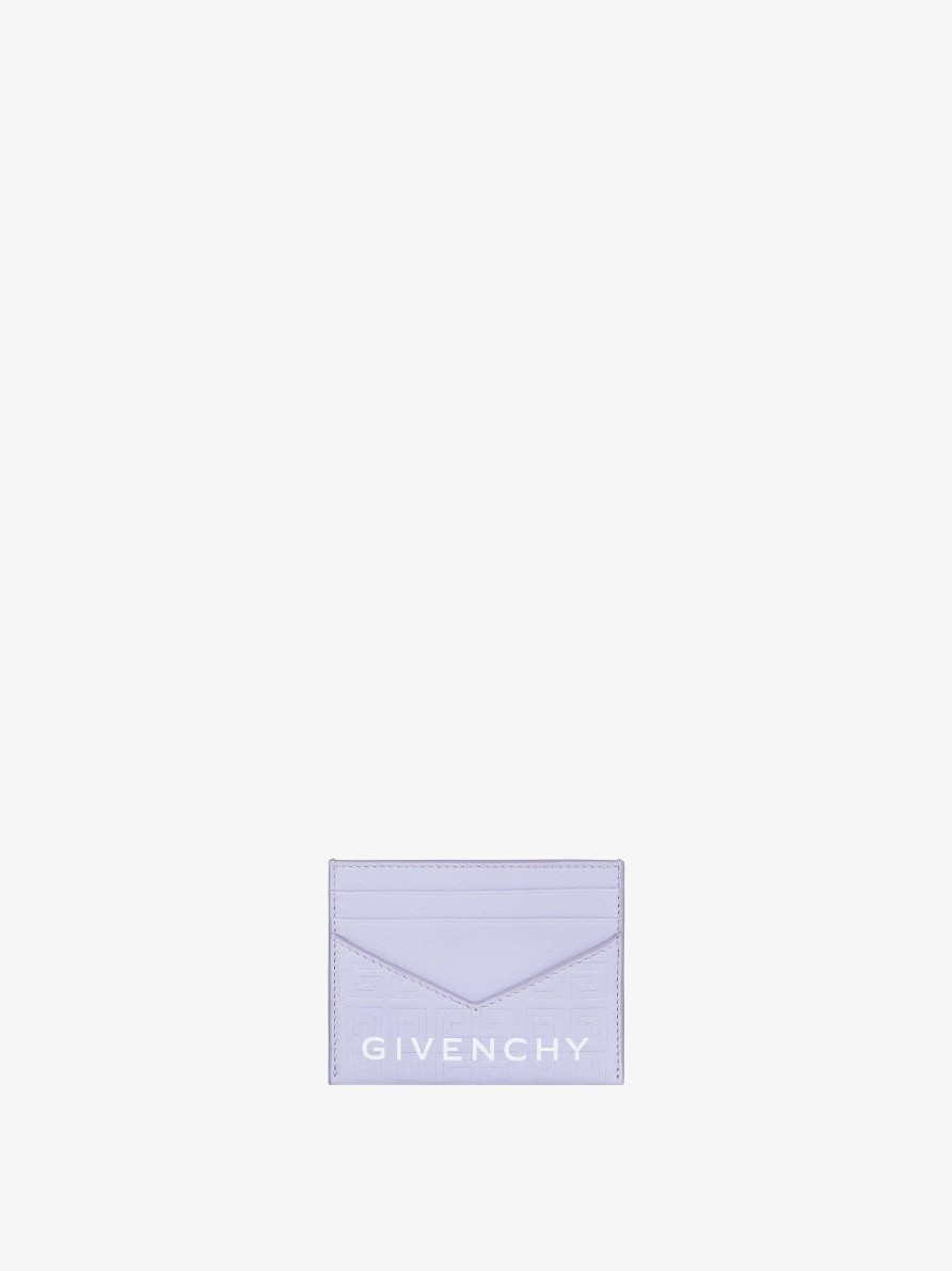 Donne Givenchy Piccola Pelletteria | Portacarte G-Cut In Pelle 4G Lavanda