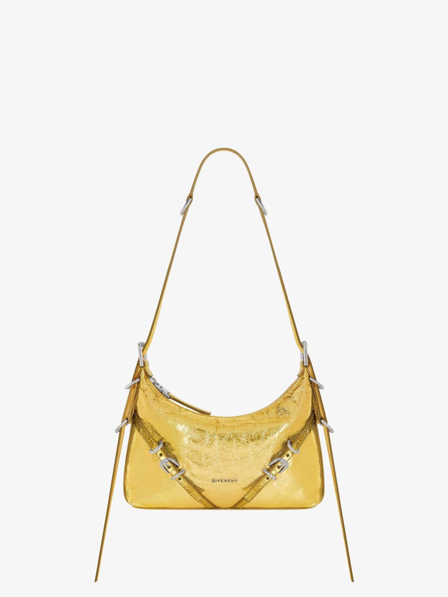 Donne Givenchy Voi | Borsa Mini Voyou In Pelle Laminata D'Oro