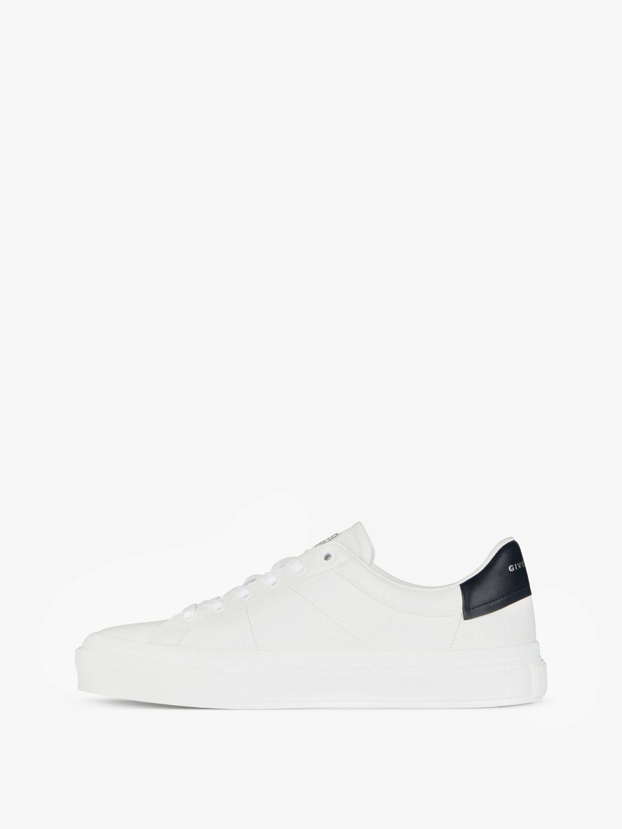 Uomini Givenchy Scarpe Da Ginnastica | Sneakers City Sport In Pelle Bianco Militare