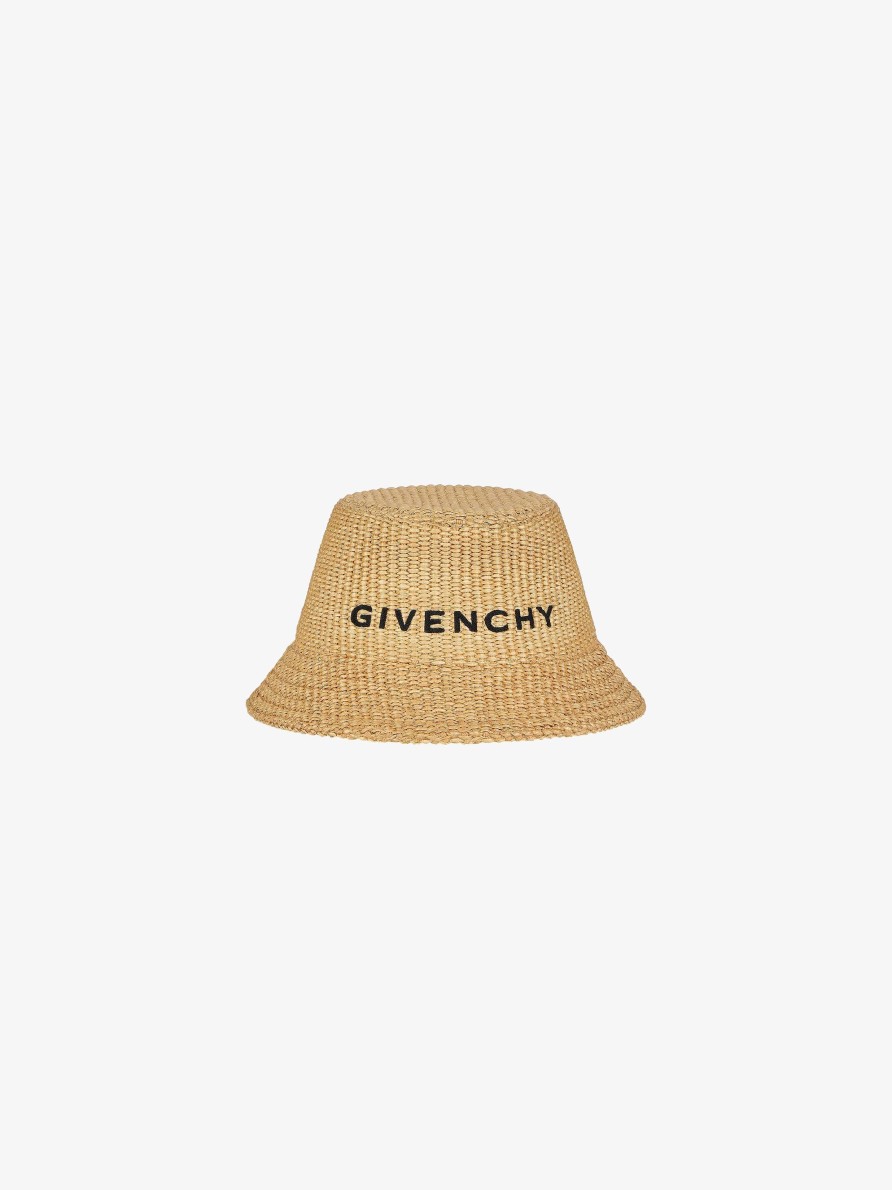 Donne Givenchy Altri Accessori | Cappello Da Pescatore Givenchy In Rafia Naturale