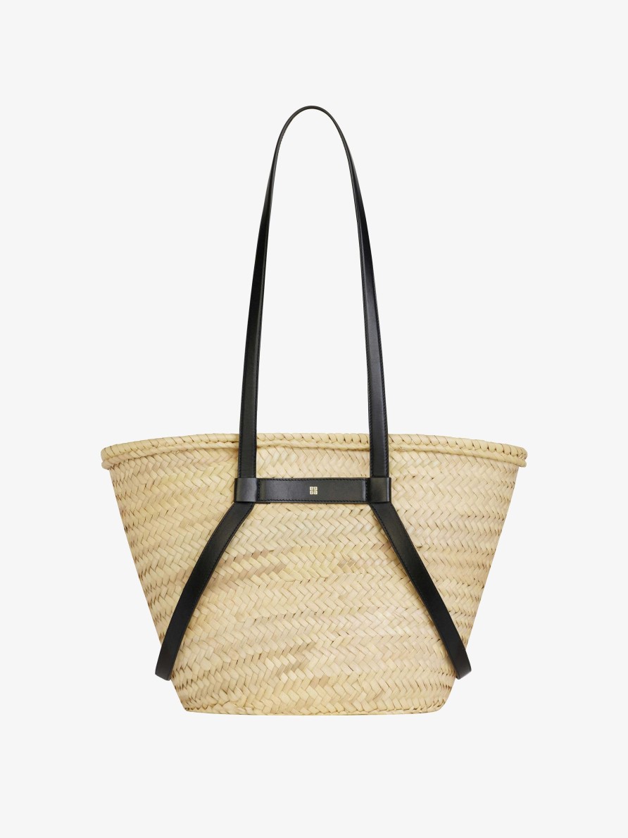 Donne Givenchy Voi | Borsa Basket Media Voyou In Rafia Nero