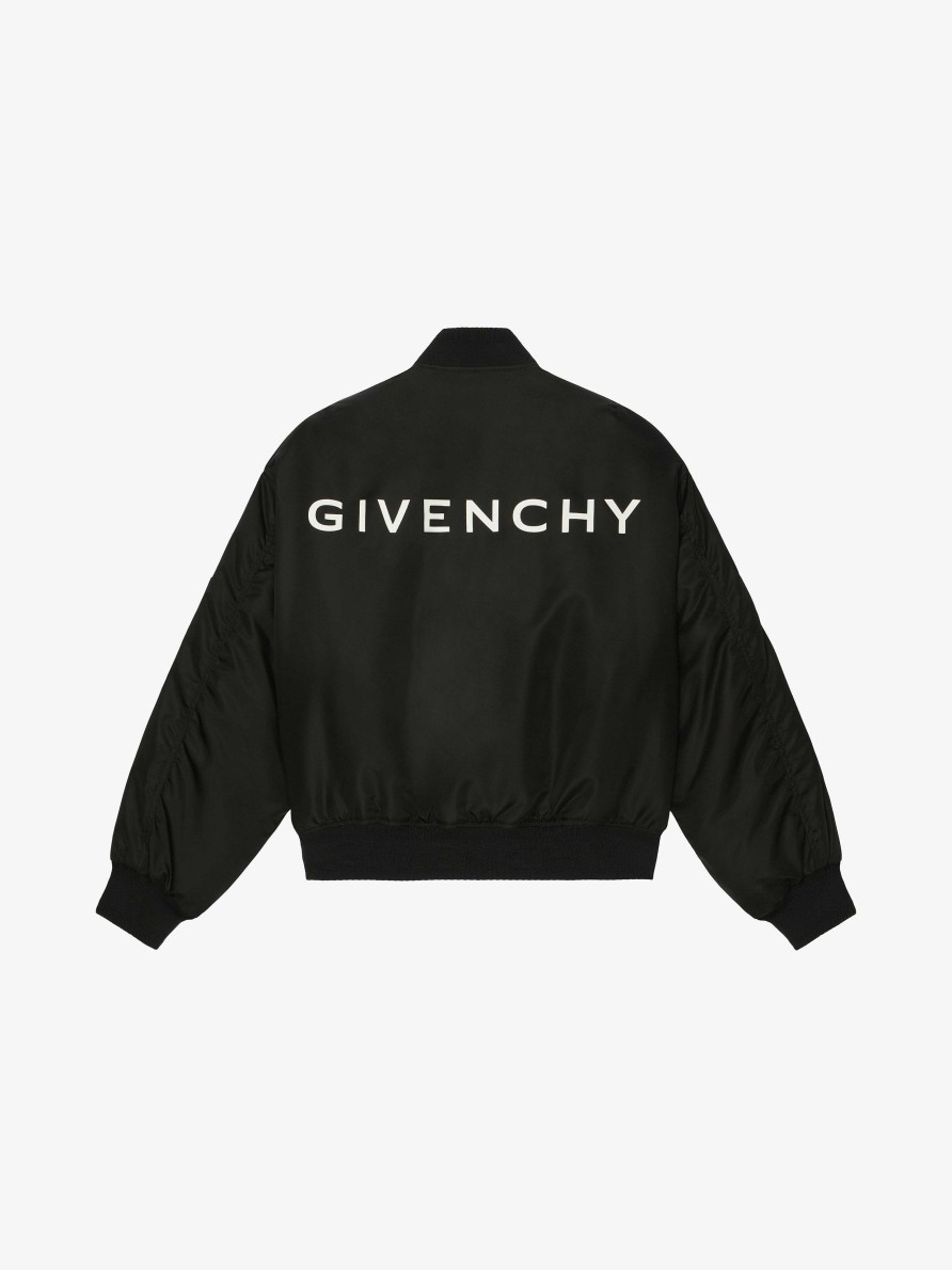 Donne Givenchy Capispalla E Giubbotti | Giubbotto Bomber Di Givenchy Con Dettaglio Tasca Nero