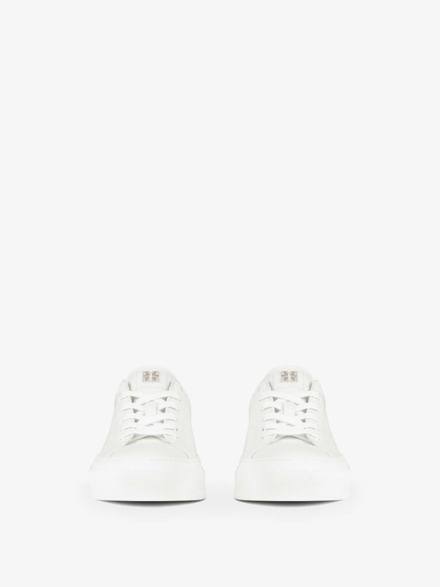 Uomini Givenchy Scarpe Da Ginnastica | Sneakers City Sport In Pelle Bianco Nero