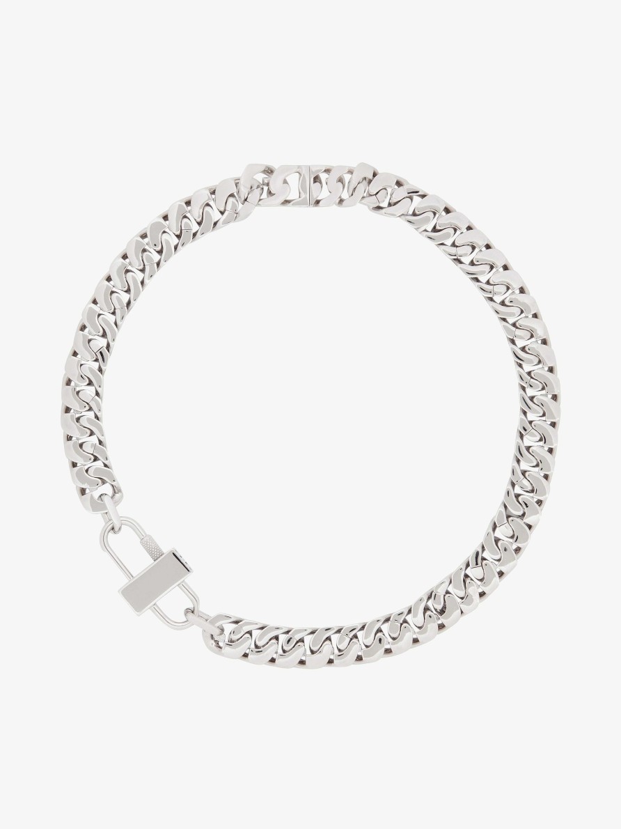 Uomini Givenchy Gioielleria | Collana A Catena G Con Cristalli Argenteo